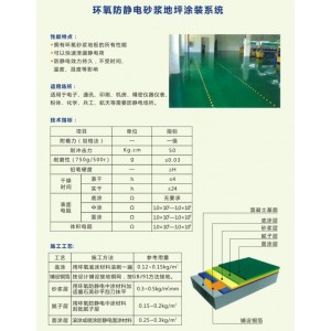 地坪解决方案4：环氧防静电砂浆地坪涂装系统