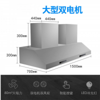 顶吸双电机商用油烟机